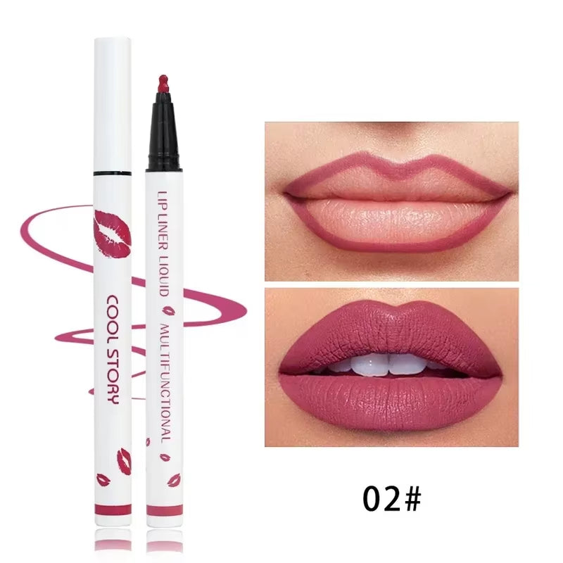 Cool Story Matte Liquid Lip Liner Pencil – Long-Lasting, Smudge-Proof Lip Stick for Bold, Defined, Natural-Looking Lips