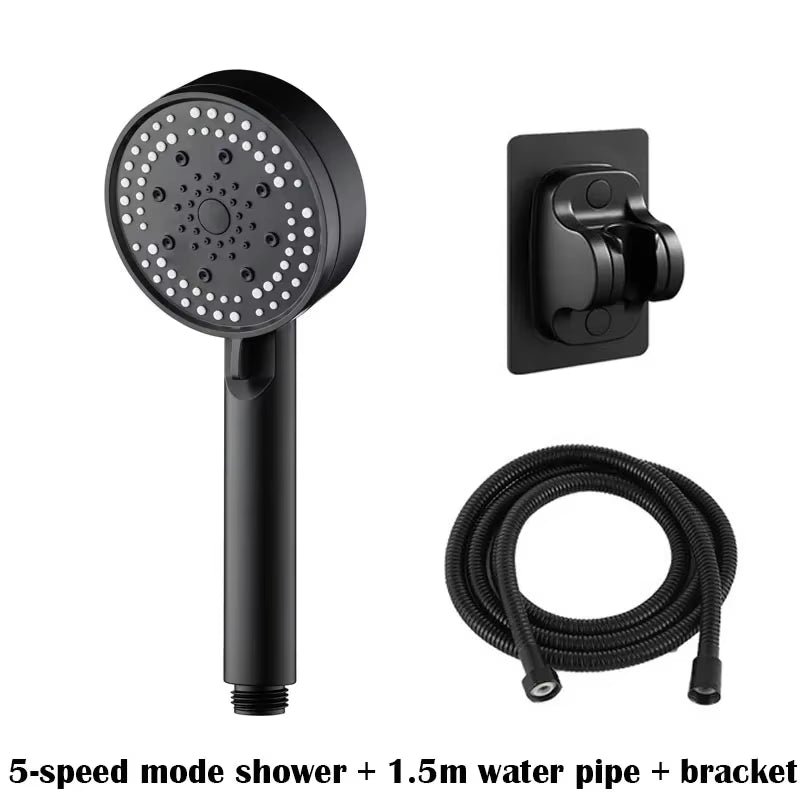 High Pressure Handheld Shower Head 5 Modes Adjustable Shower Heads Water Saving Spa Shower Head Sprayer Bathroom Accessory