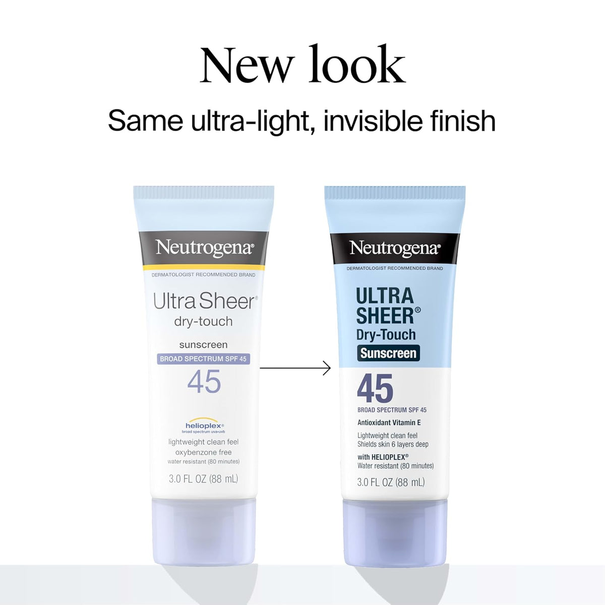 Ultra Sheer Dry-Touch Water Resistant and Non-Greasy Sunscreen Lotion with Broad Spectrum SPF 45, Tsa-Compliant Travel Size, 3 Fl Oz, Pack of 2, 6 Fl Oz