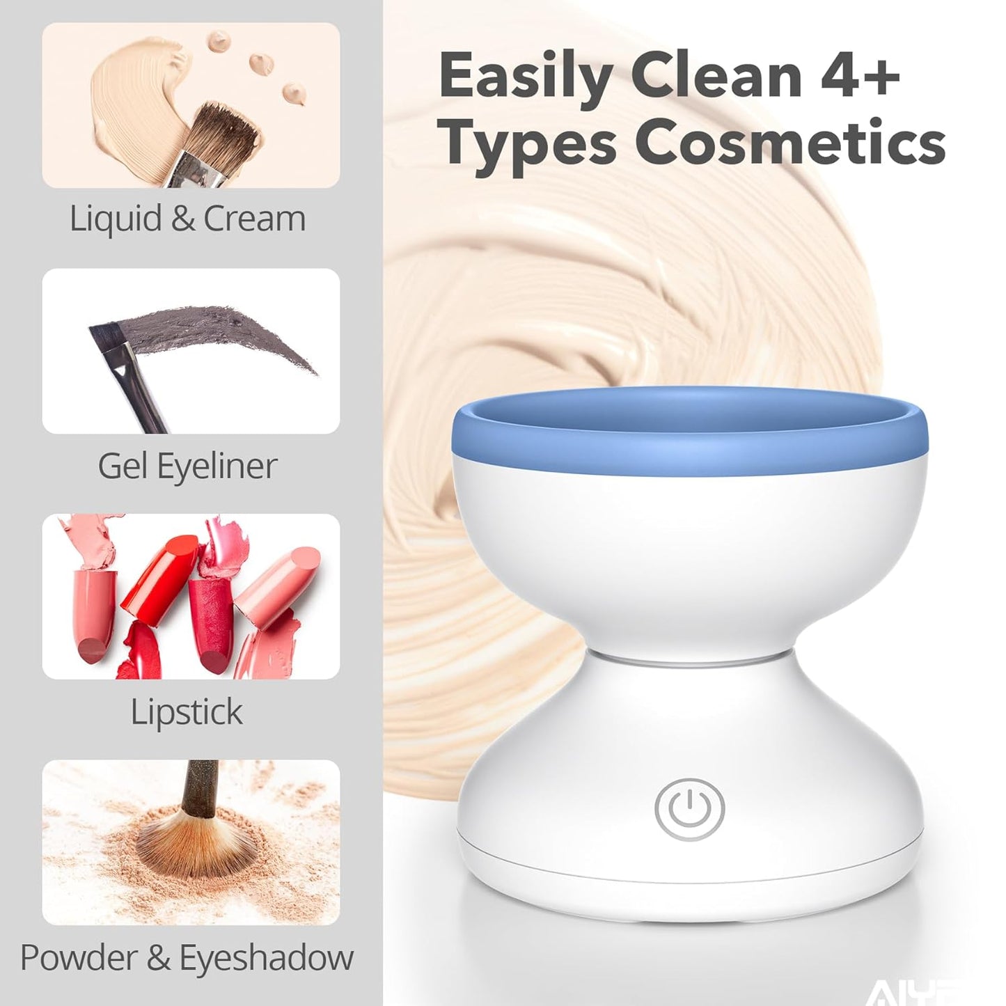 Makeup Brush Cleaner Machine - Electric Make up Brushes Cleaner Cleanser Professional Tool for Kabuki Foundation Liquid Powder Face Makeup Self Tanner Brush,Gifts for Women Stocking Stuffers