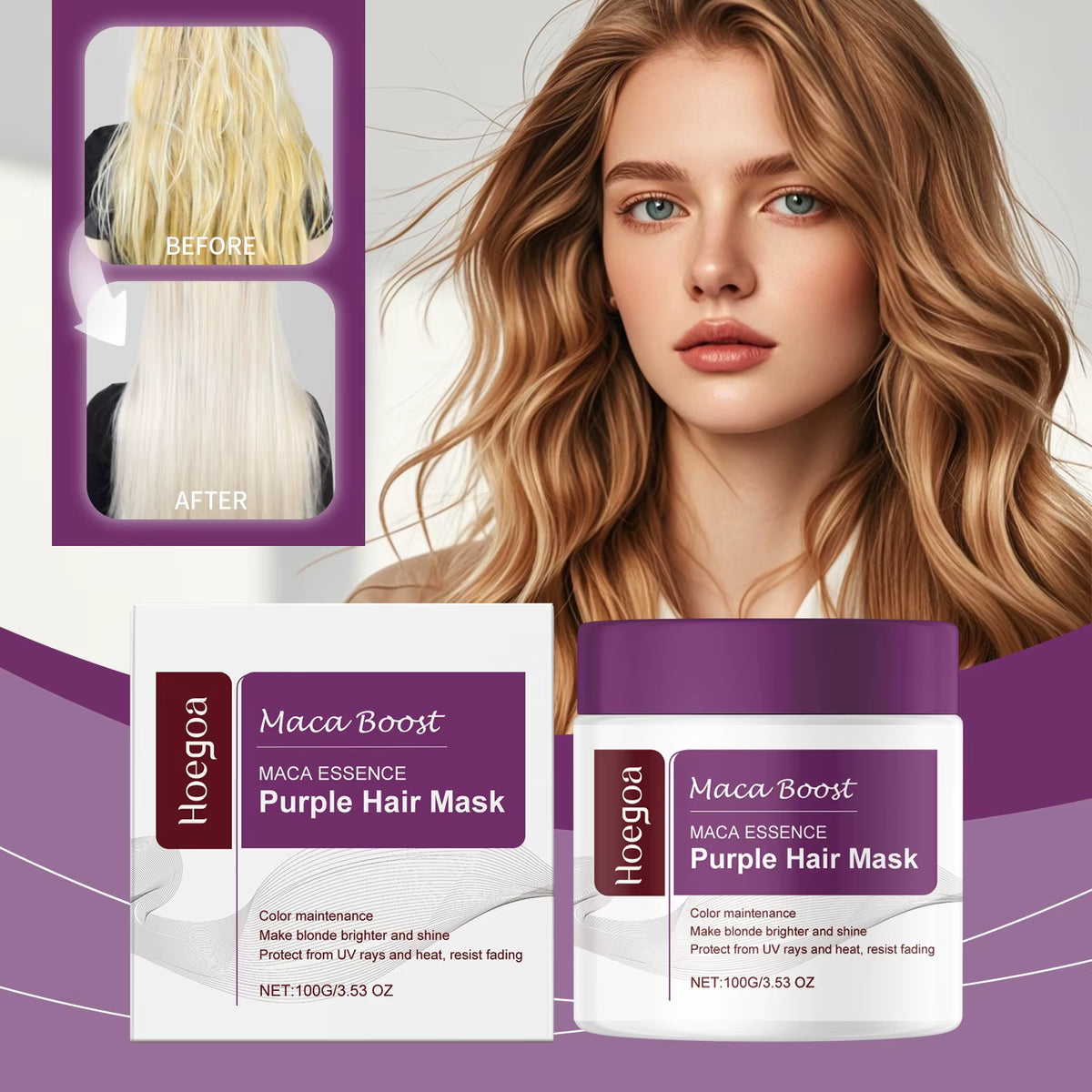 Magical Purple Hair Mask – Professional Toning Treatment for Blonde, Silver, Gray & Highlighted Hair to Eliminate Brass and Yellow Tones