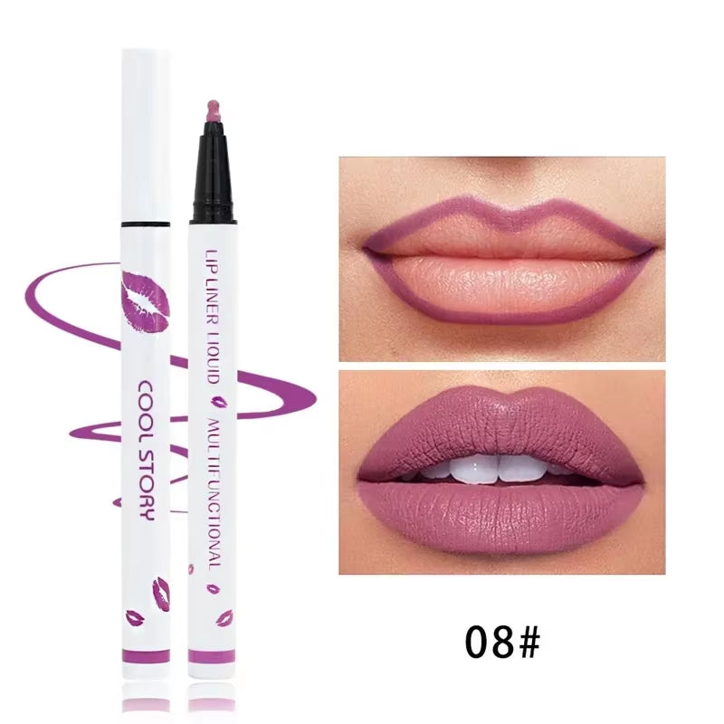 Cool Story Matte Liquid Lip Liner Pencil – Long-Lasting, Smudge-Proof Lip Stick for Bold, Defined, Natural-Looking Lips