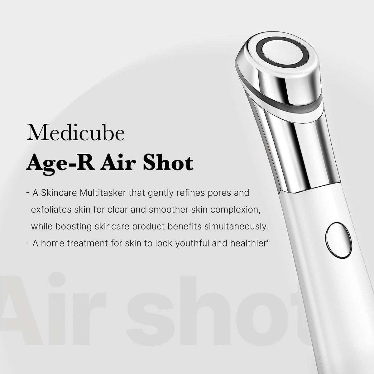 Age-R ATS Air Shot - Microneedling Pore Tightening Skin Care Device for Enhanced Absorption, Pore Refinement, and Smoother Skin Texture - Exfoliation, Skin Rejuvenation - Korean Skin Care