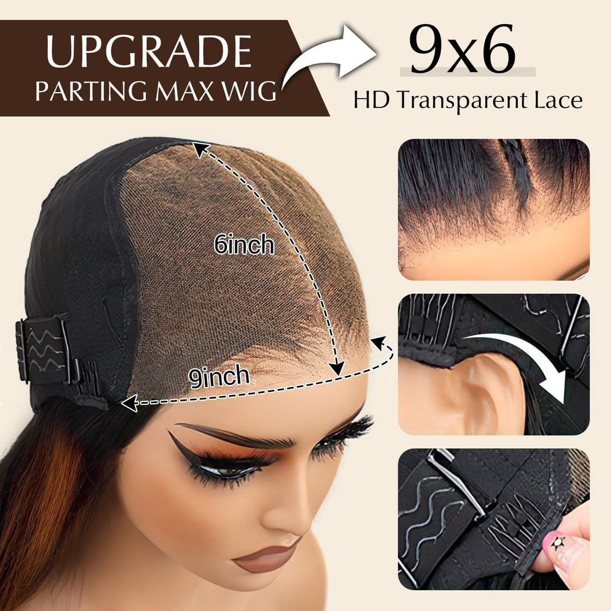 250 Density HD Lace Front Human Hair Wigs for Black Women 15A Grade Bleach Knots Glueless Wear and Go 9X6 Pre Braided Wig 9X6 Straight Lace Frontal Wigs Human Hair Pre Plucked Pre Cut 26Inch