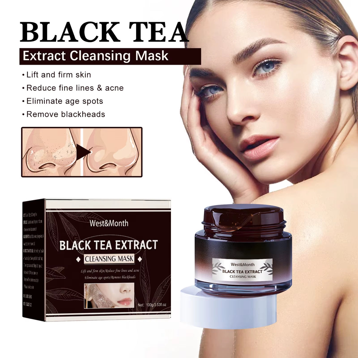 Black Tea CleansingMask – Deep Pore Cleanse, Skin Brightening & Rejuvenating Formula for a Radiant Complexion