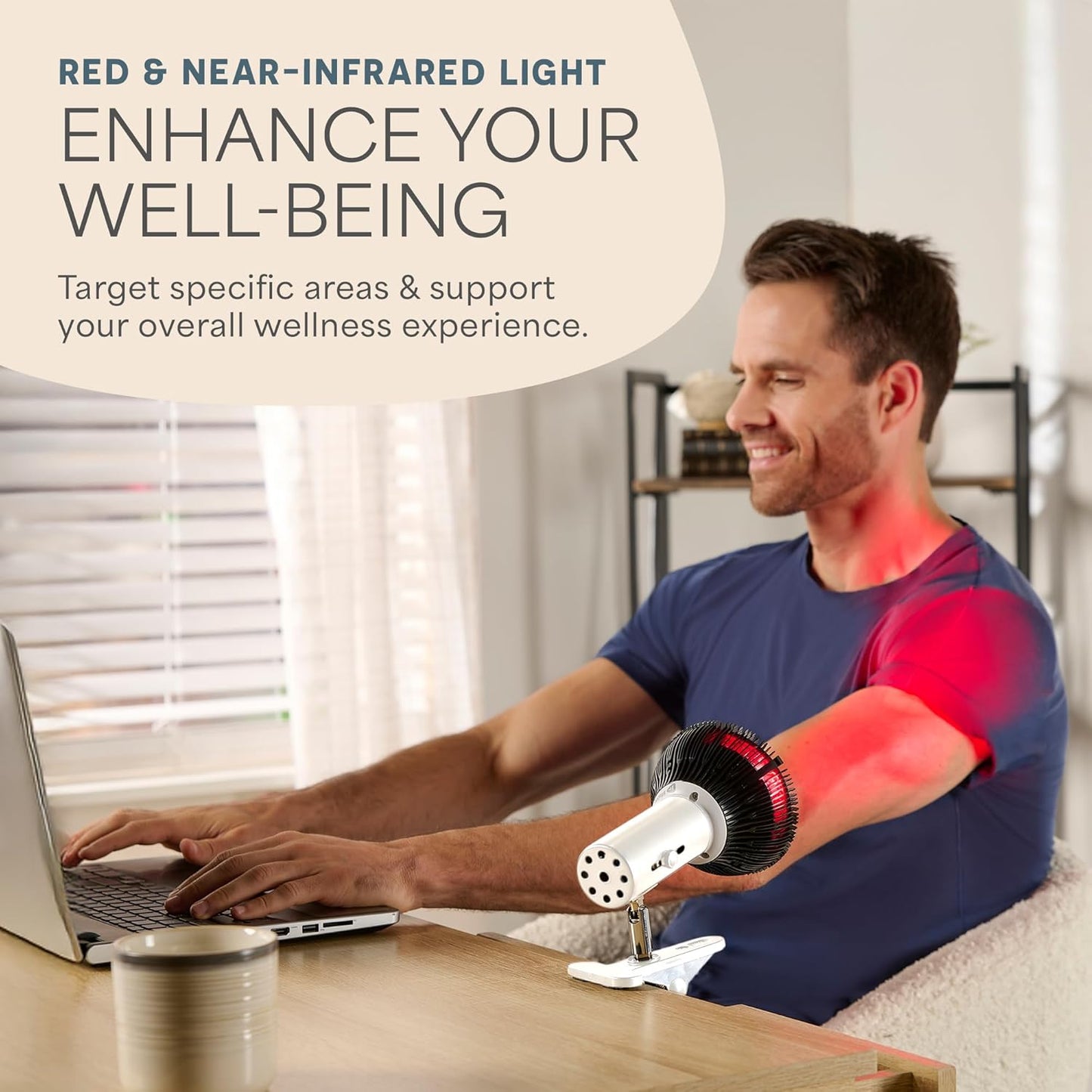 Red Light Therapy Lamp - Infraglow Infrared Red Light Therapy Bulb with 18 Leds & Clip-On Lamp - at Home Infrared Bulb for Daily Wellness and Relaxation
