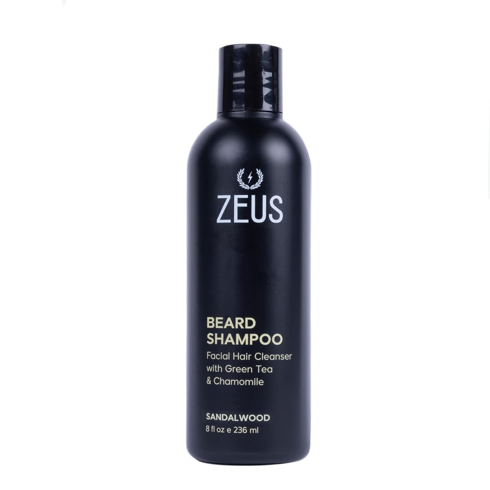 Beard Shampoo Wash, Infused with Green Tea & Natural Ingredients to Cleanse and Soften Beard – 8 Oz. Made in USA – Sandalwood