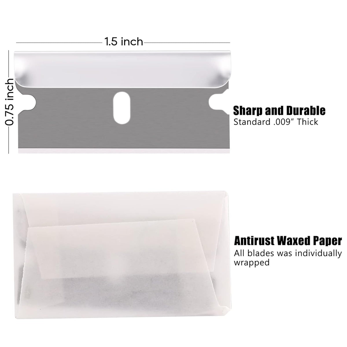 100PCS Single Edge Razor Blades, Industrial Razor Blades for Scraper, Suitable for Removing Labels, Decals, Stickers and Old Paint