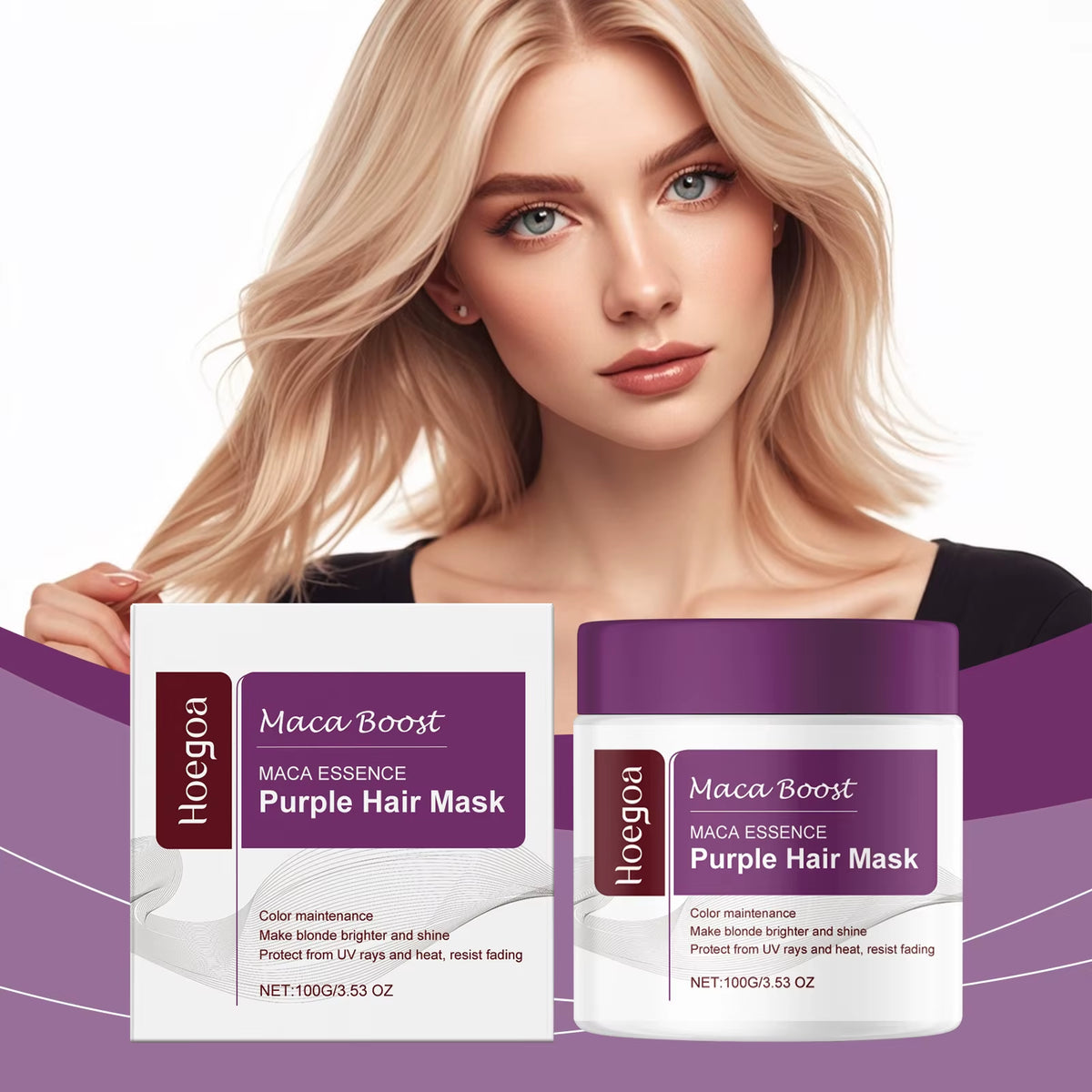 Magical Purple Hair Mask – Professional Toning Treatment for Blonde, Silver, Gray & Highlighted Hair to Eliminate Brass and Yellow Tones