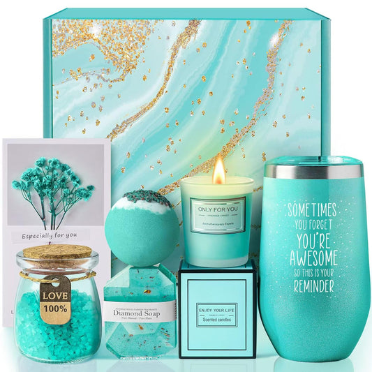Gifts for Mom, Women, Wife, Girlfriend, Sister, Best Friend, Her - Unique Mothers Day, Birthday, Valentines, Christmas Gifts - Gardenia Inspirational Self Care Spa Gift Basket Set, Thank You Gifts