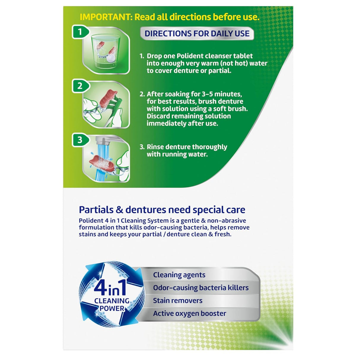 3 Minute Denture Cleanser Tablets - 120 Count