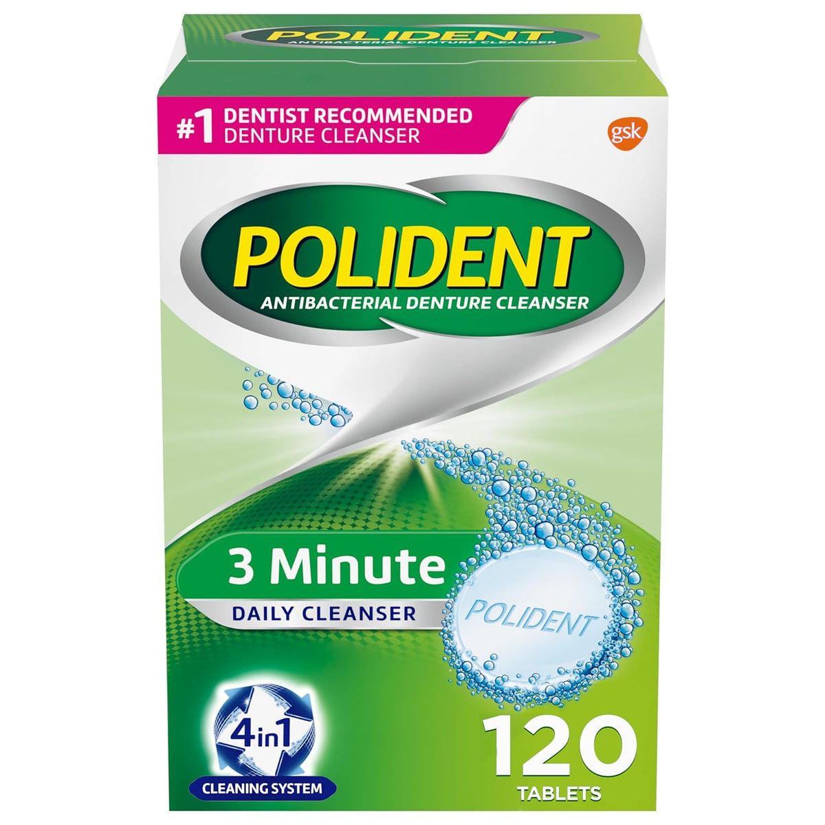 3 Minute Denture Cleanser Tablets - 120 Count